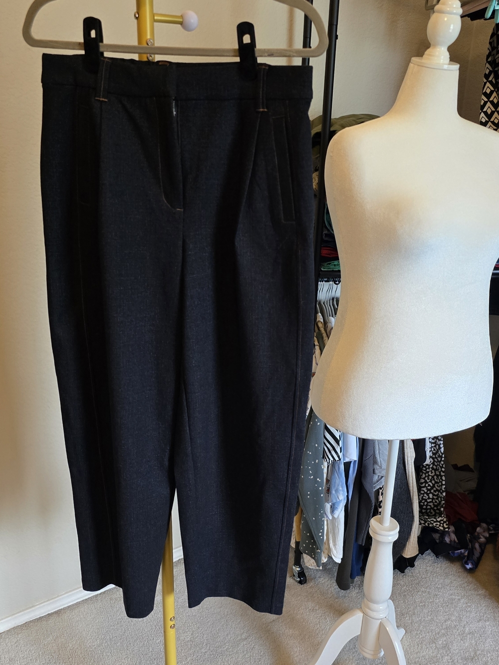 Dark Stretch Denim Barrel Leg High-Waist Trousers Wit & Wisdom